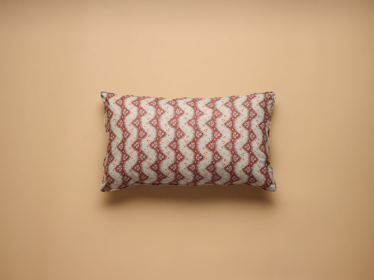 Fleurons D'Helene La Folie Small Oblong Cushion, Bleu Prune