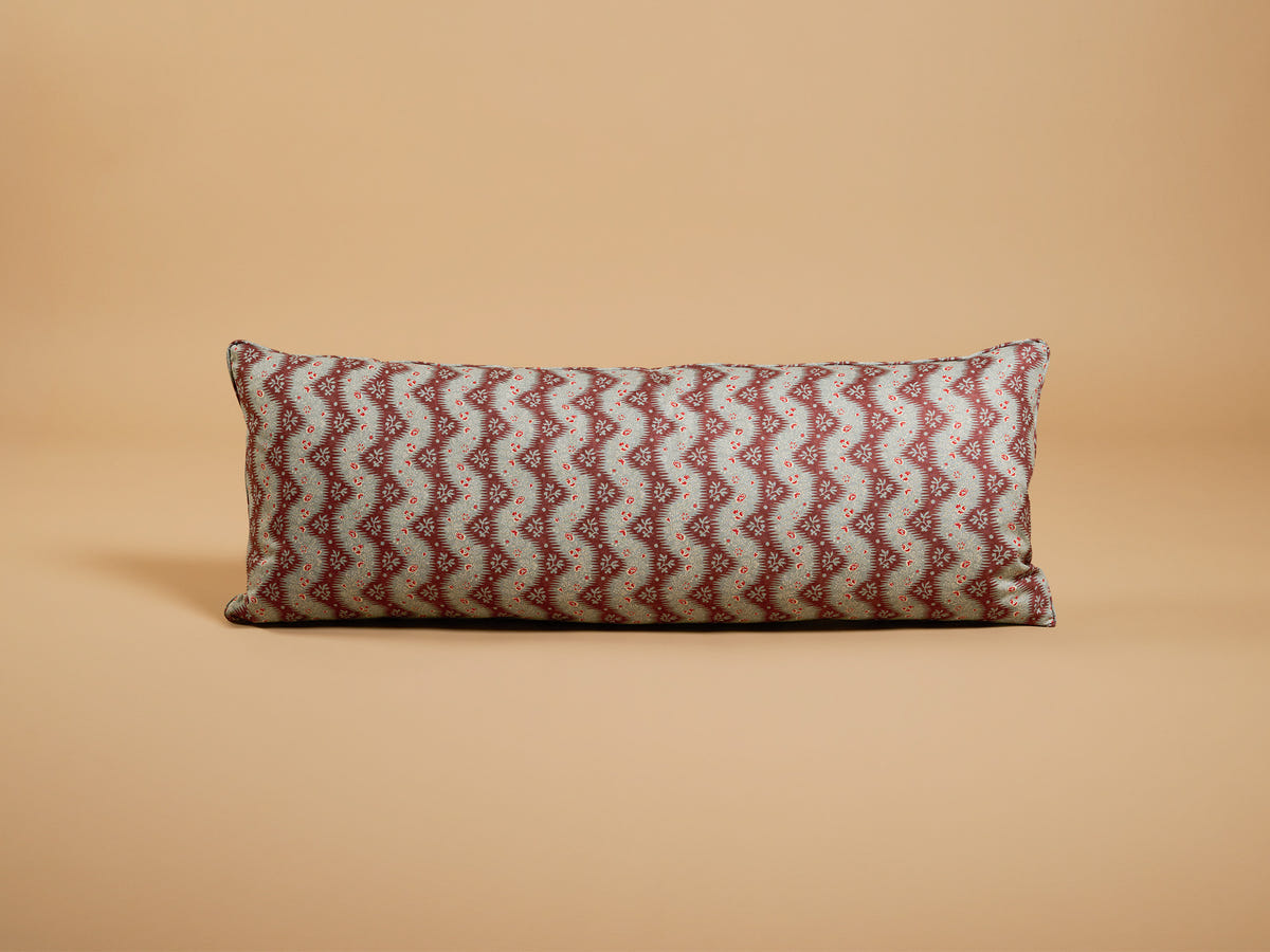 Fleurons D'Helene La Folie Lumbar Cushion, Bleu Prune