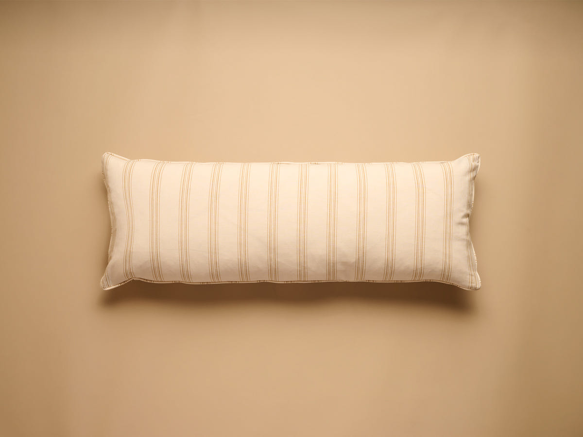 Namay Samay Escaut/Escaut Stripe Lumbar Cushion, Khaki