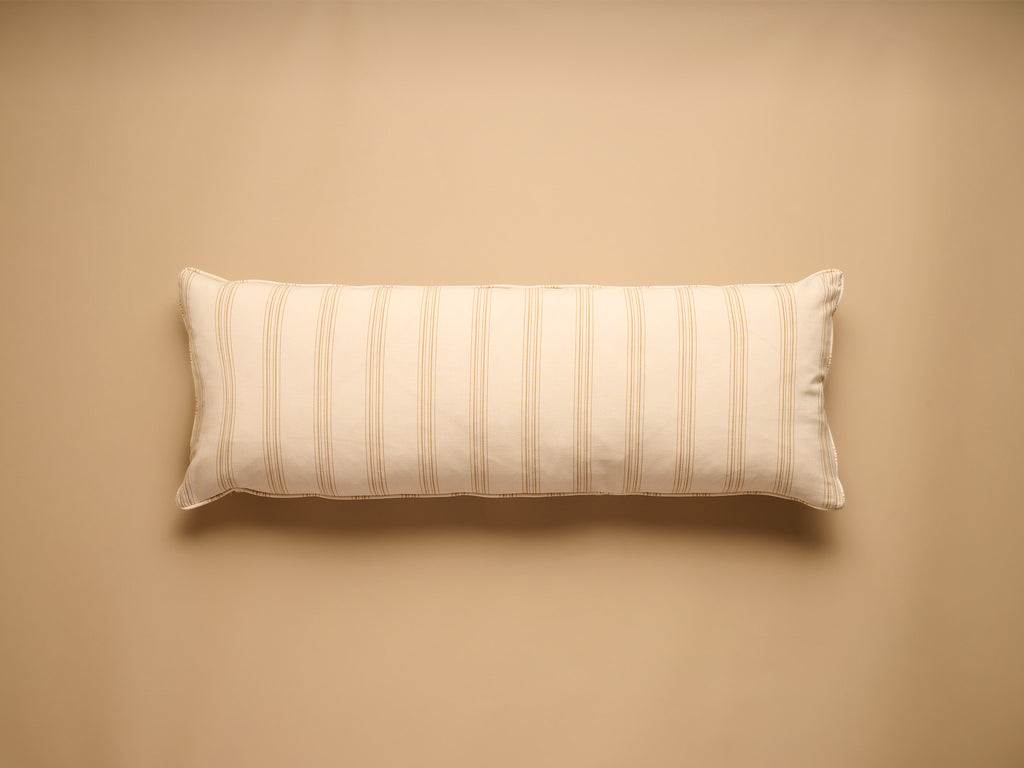 Namay Samay Escaut/Escaut Stripe Lumbar Cushion, Khaki