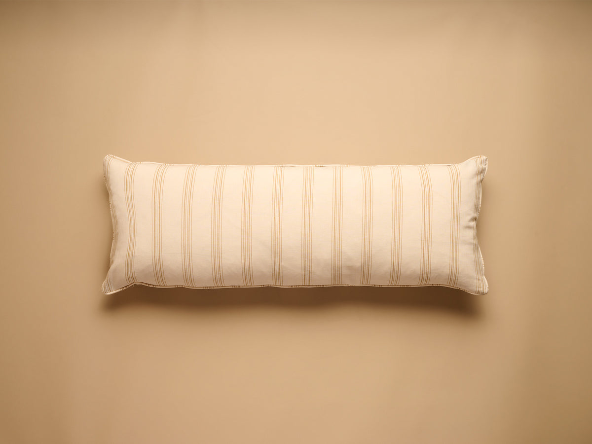 Namay Samay Escaut/Escaut Stripe Lumbar Cushion, Khaki