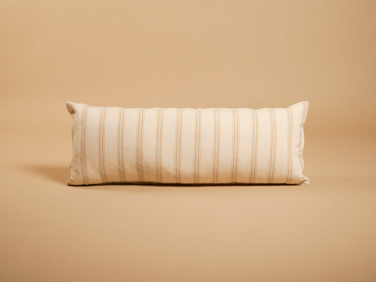 Namay Samay Escaut/Escaut Stripe Lumbar Cushion, Khaki