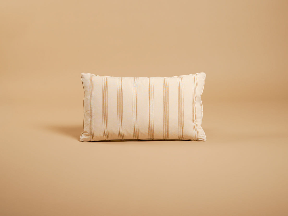 Namay Samay Escaut/Escaut Stripe Small Oblong Cushion, Khaki