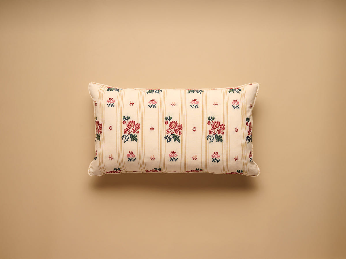 Namay Samay Escaut/Escaut Stripe Small Oblong Cushion, Khaki