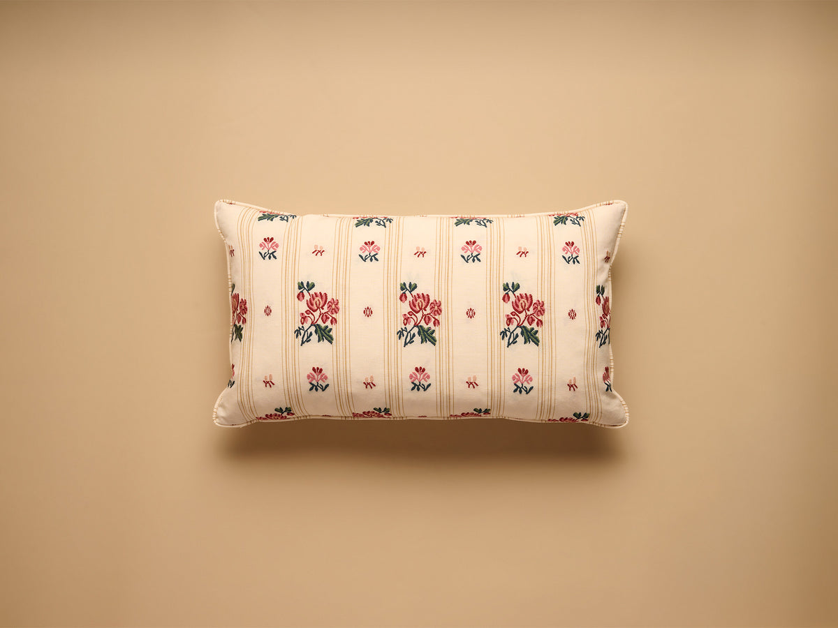 Namay Samay Escaut/Escaut Stripe Small Oblong Cushion, Khaki