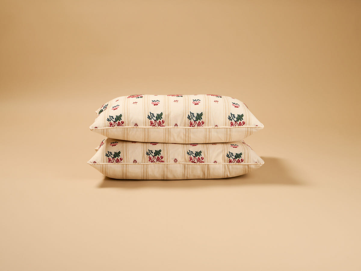 Namay Samay Escaut/Escaut Stripe Small Oblong Cushion, Khaki