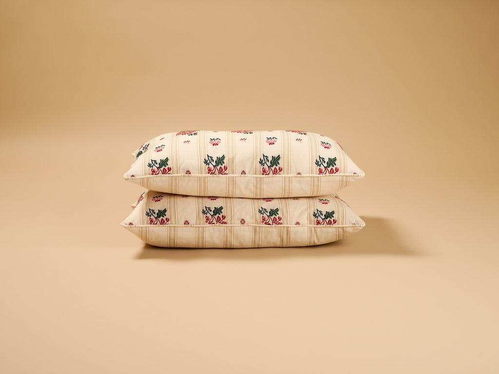 Namay Samay Escaut/Escaut Stripe Small Oblong Cushion, Khaki