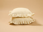 Rose Cumming Windowpane Check Ruffle Square Cushion, Green