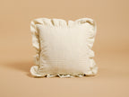 Rose Cumming Windowpane Check Ruffle Square Cushion, Blue