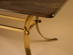 Vintage Coffee Table, Granite & Brass