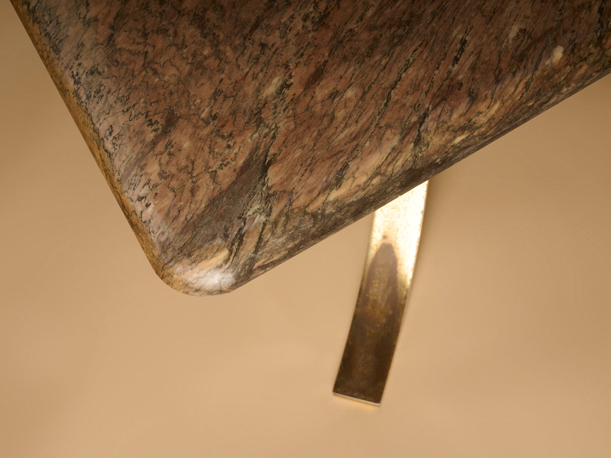 Vintage Coffee Table, Granite & Brass