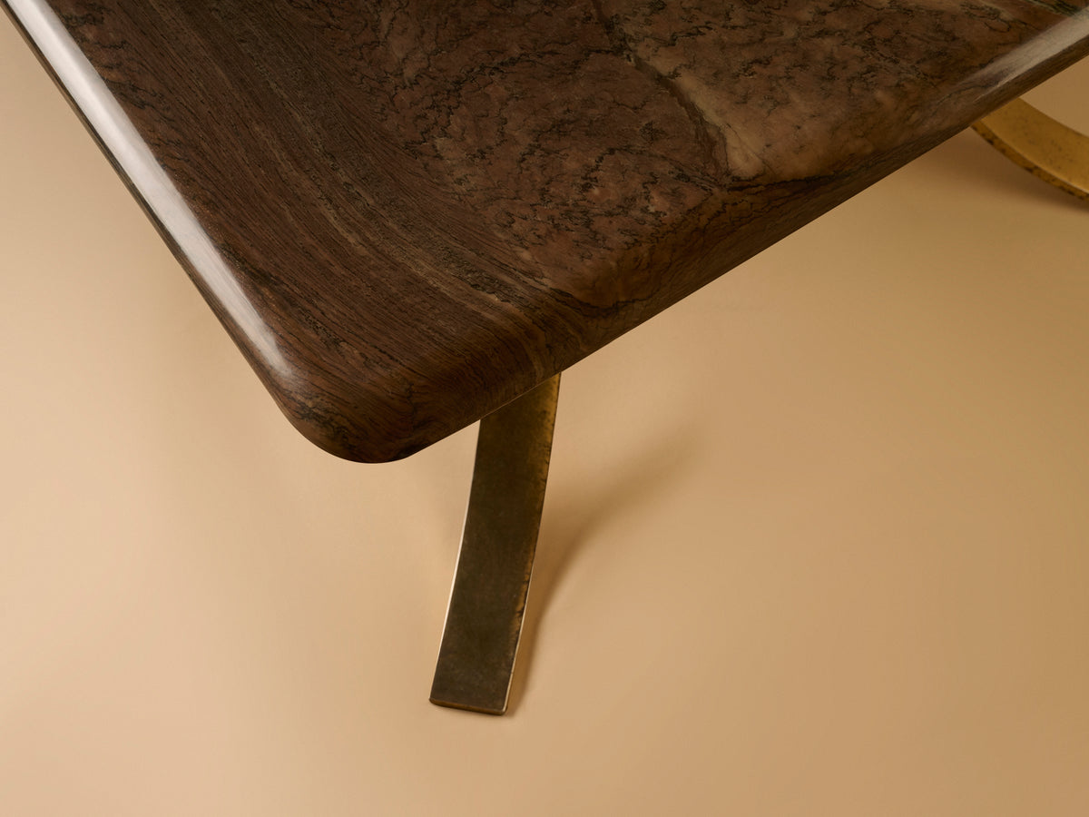 Vintage Coffee Table, Granite & Brass