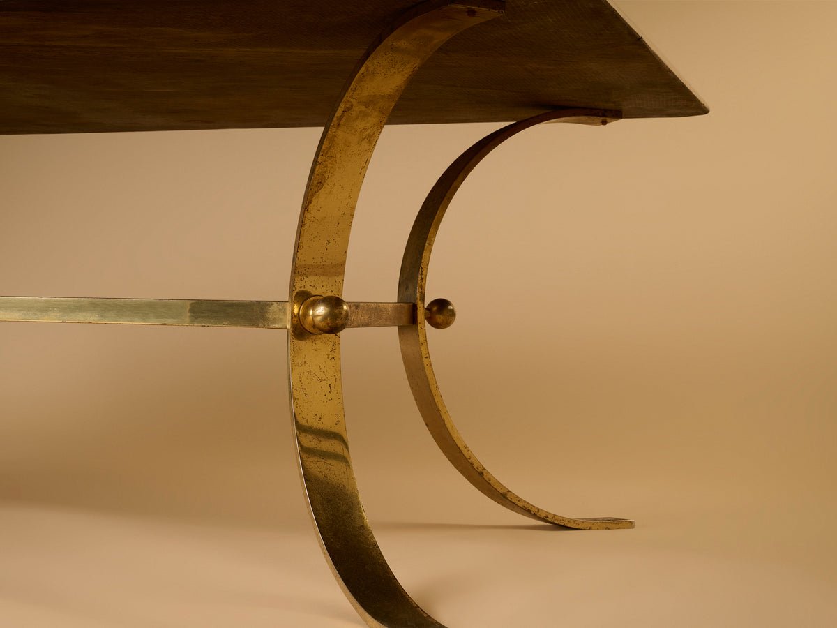 Vintage Coffee Table, Granite & Brass