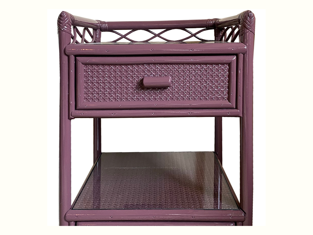 Spring Sale: Vintage Purple Rattan Table – The Trove