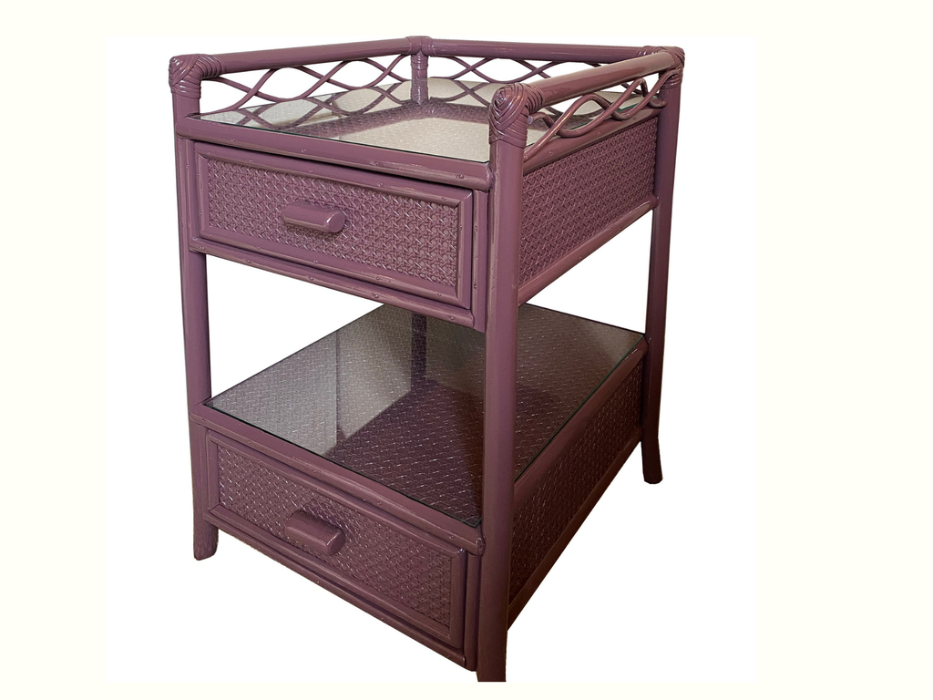 Spring Sale: Vintage Purple Rattan Table – The Trove