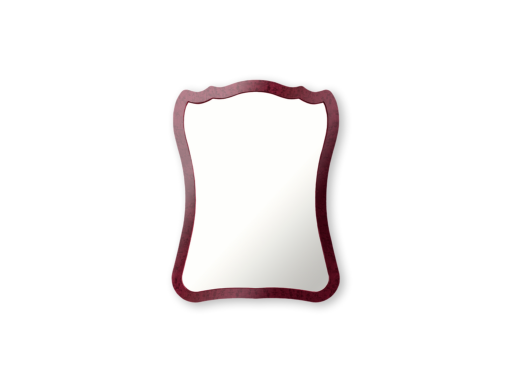 Tiger Small Mirror, Birds Eye Maple, Garnet