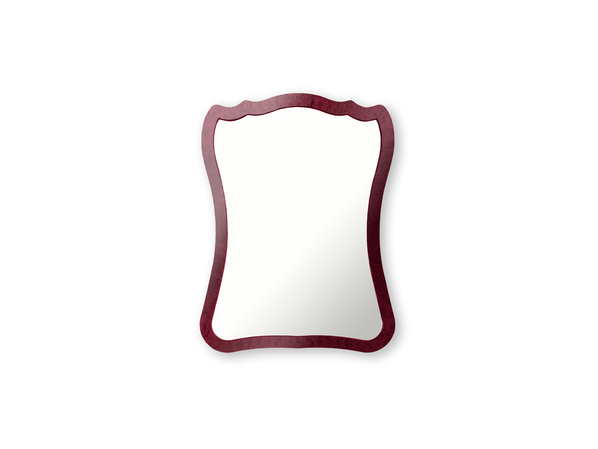 Birds Eye Maple Mirror, Small, Garnet