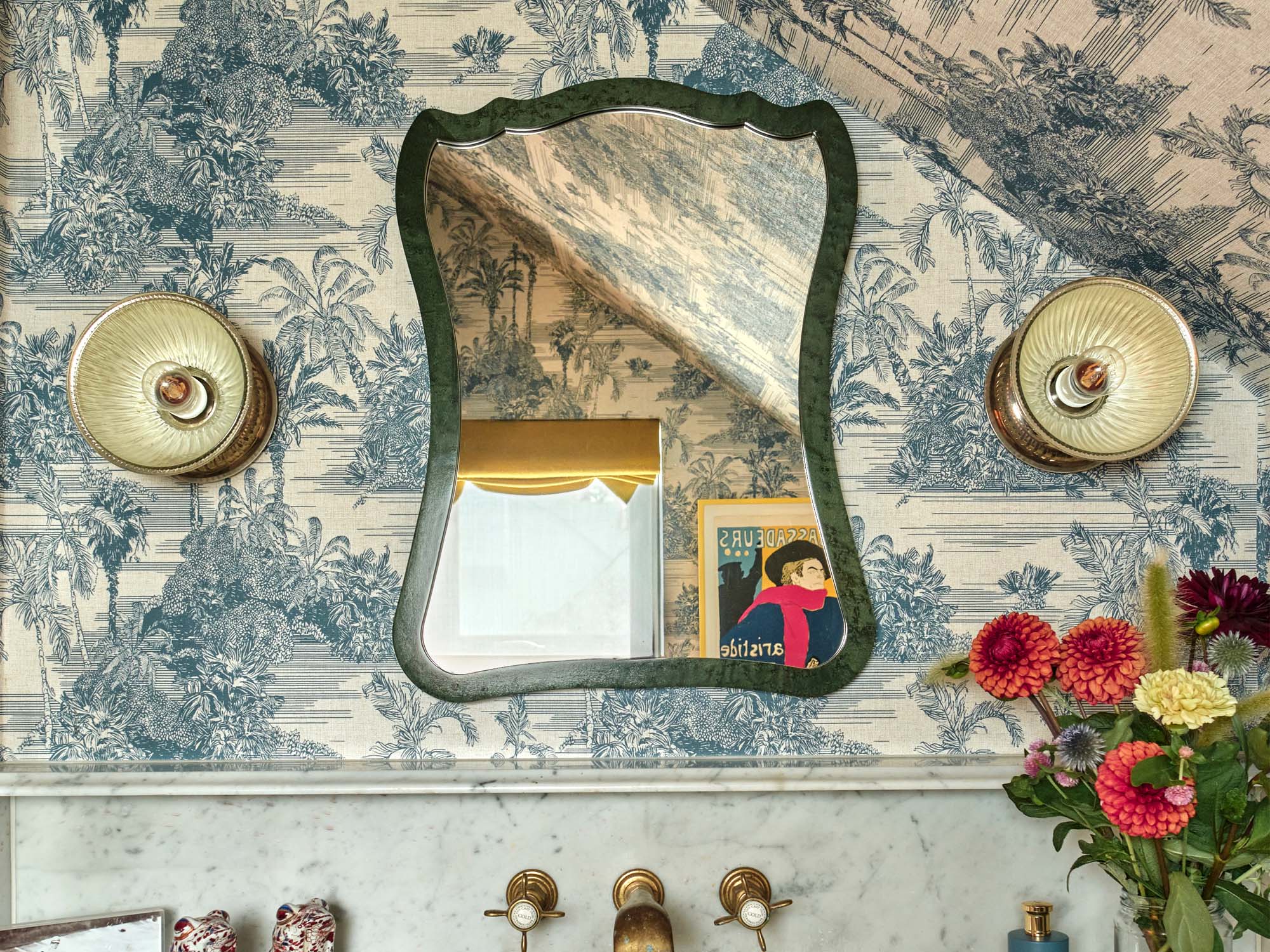 Tiger Small Mirror, Birds Eye Maple, Juniper