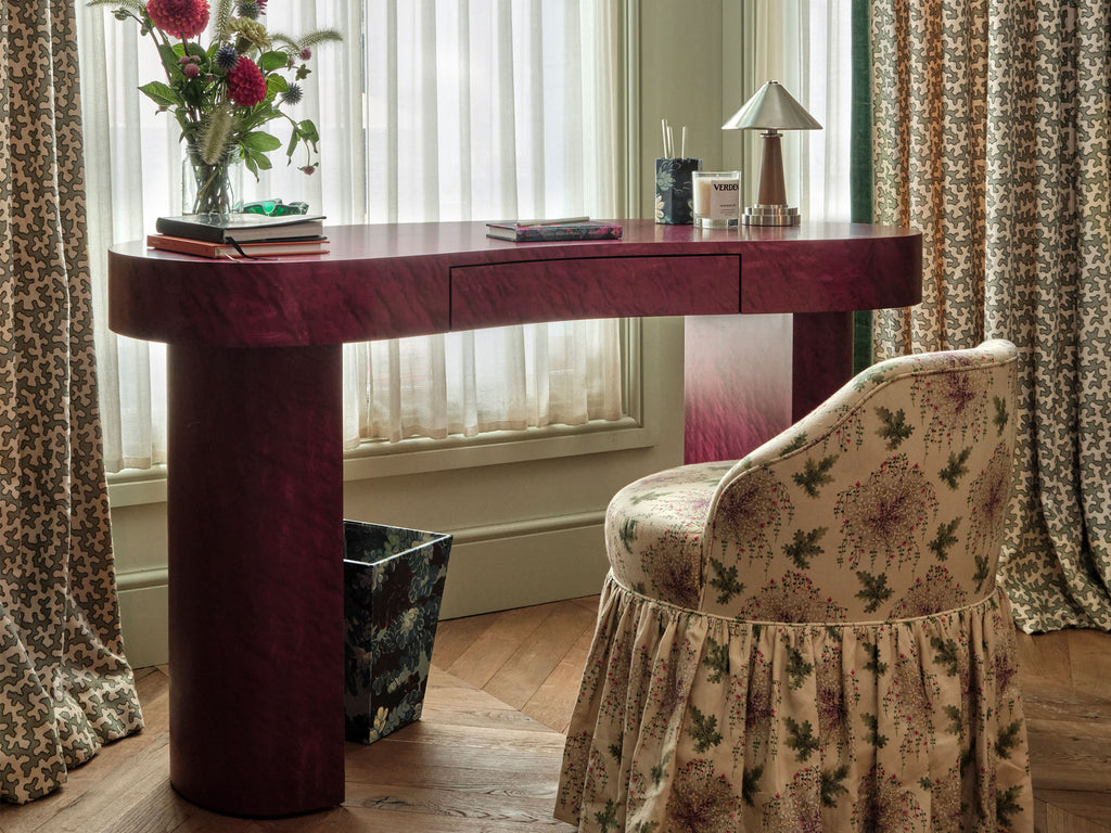 Holden Desk Birdseye Maple Garnet