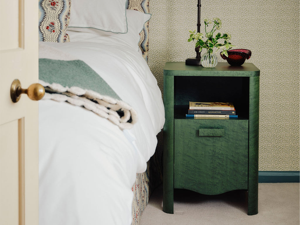 Holden Small Bedside Birdseye Maple Garnet