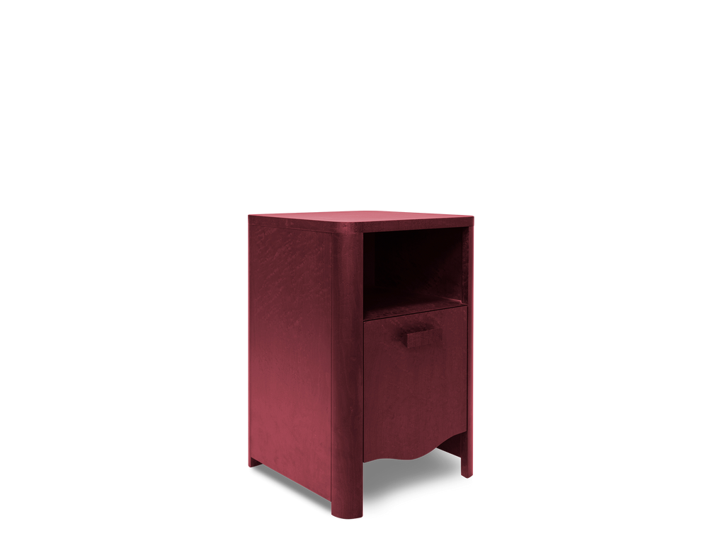 Holden Small Bedside Birdseye Maple Garnet