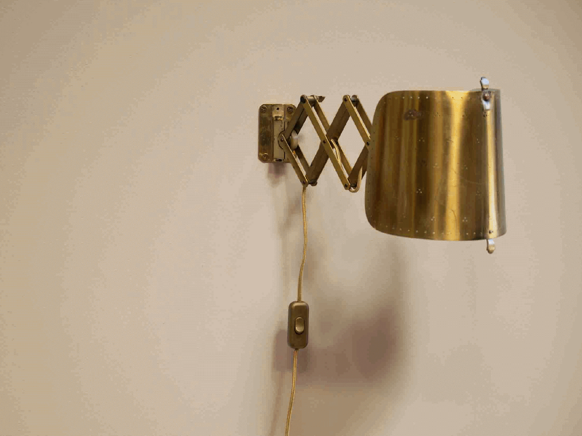 Pair of Vintage Brass Scissor Wall Lights