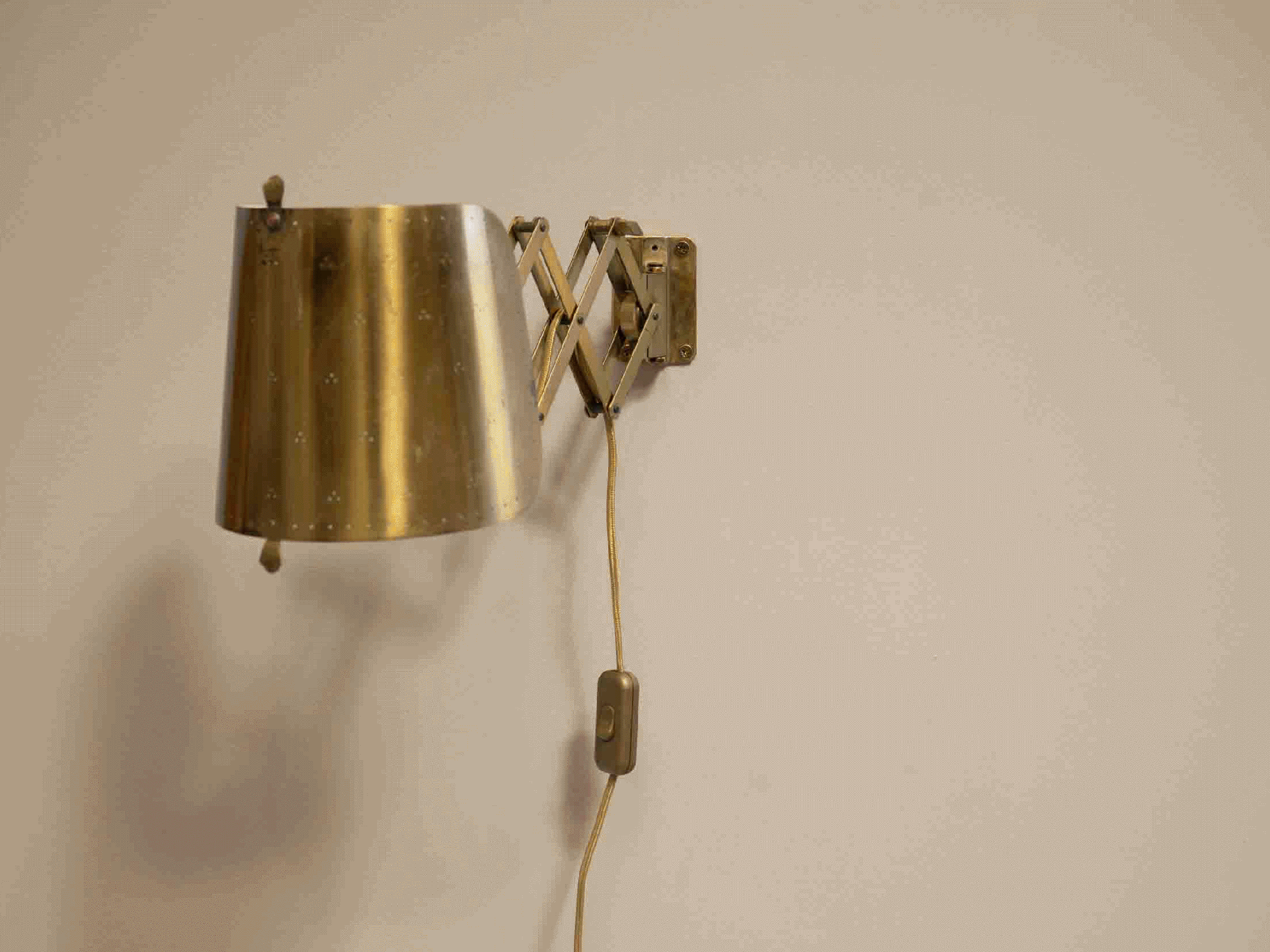 Pair of Vintage Brass Scissor Wall Lights