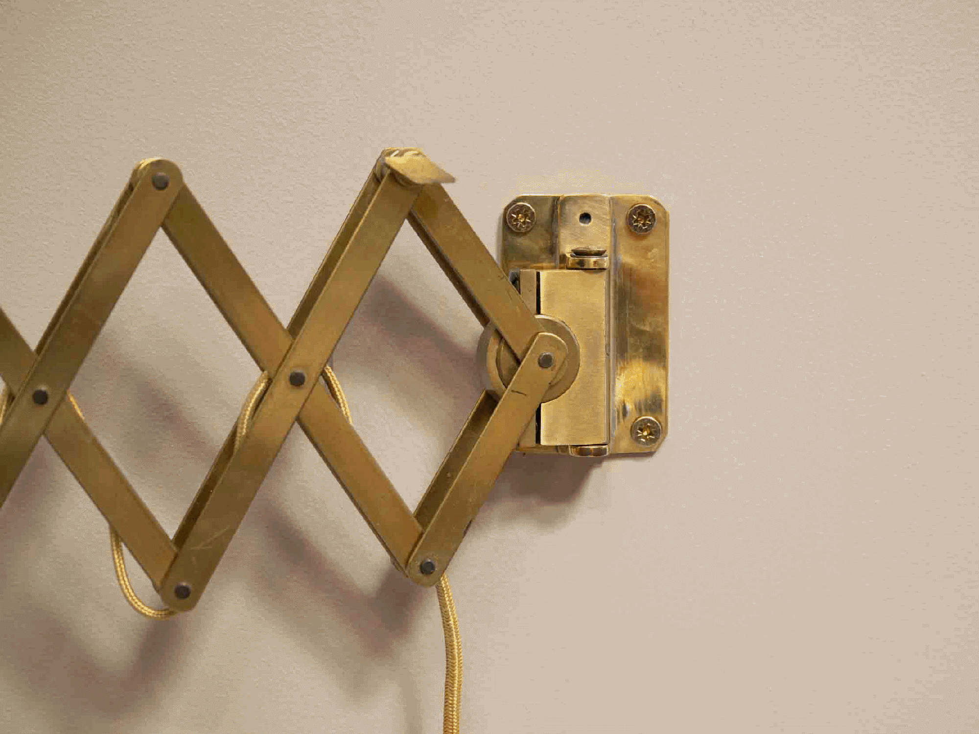 Pair of Vintage Brass Scissor Wall Lights
