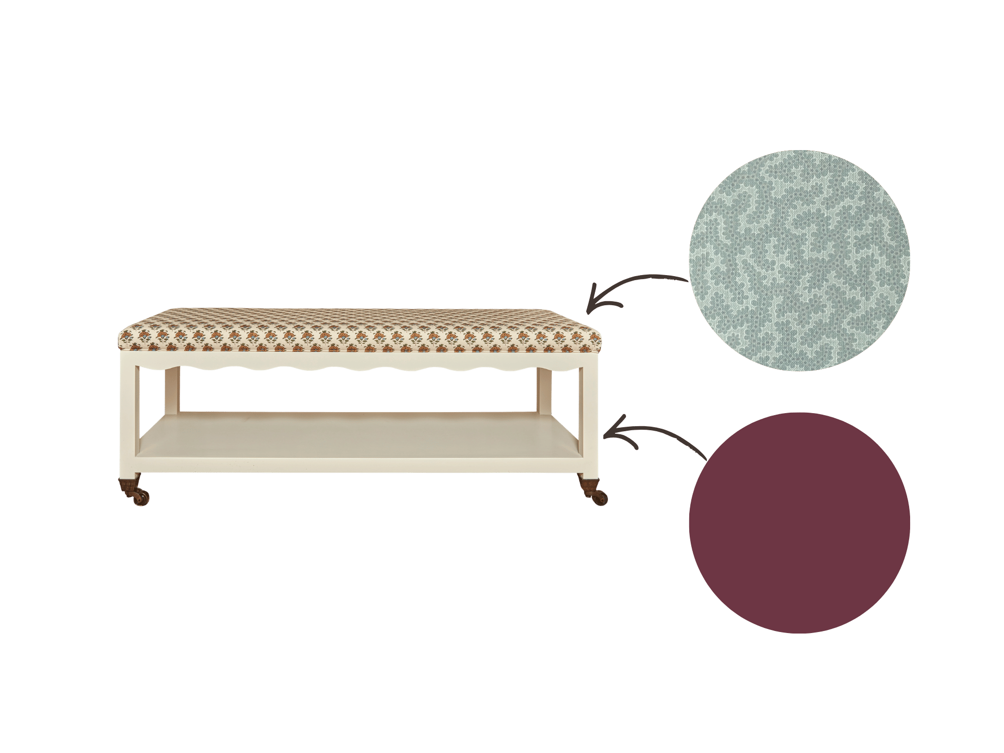 Second Wave Bench Rosewood