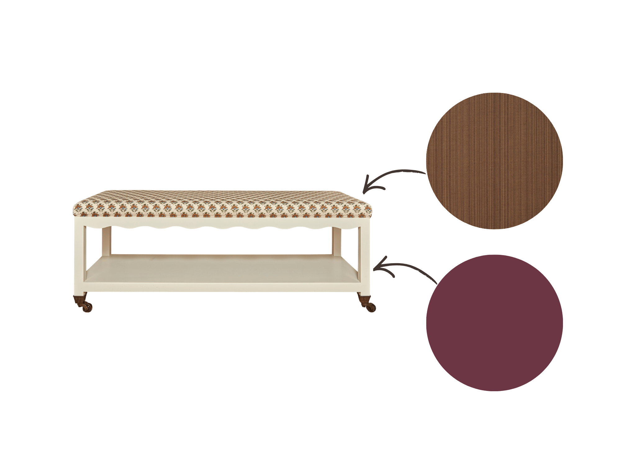 Second Wave Bench Rosewood