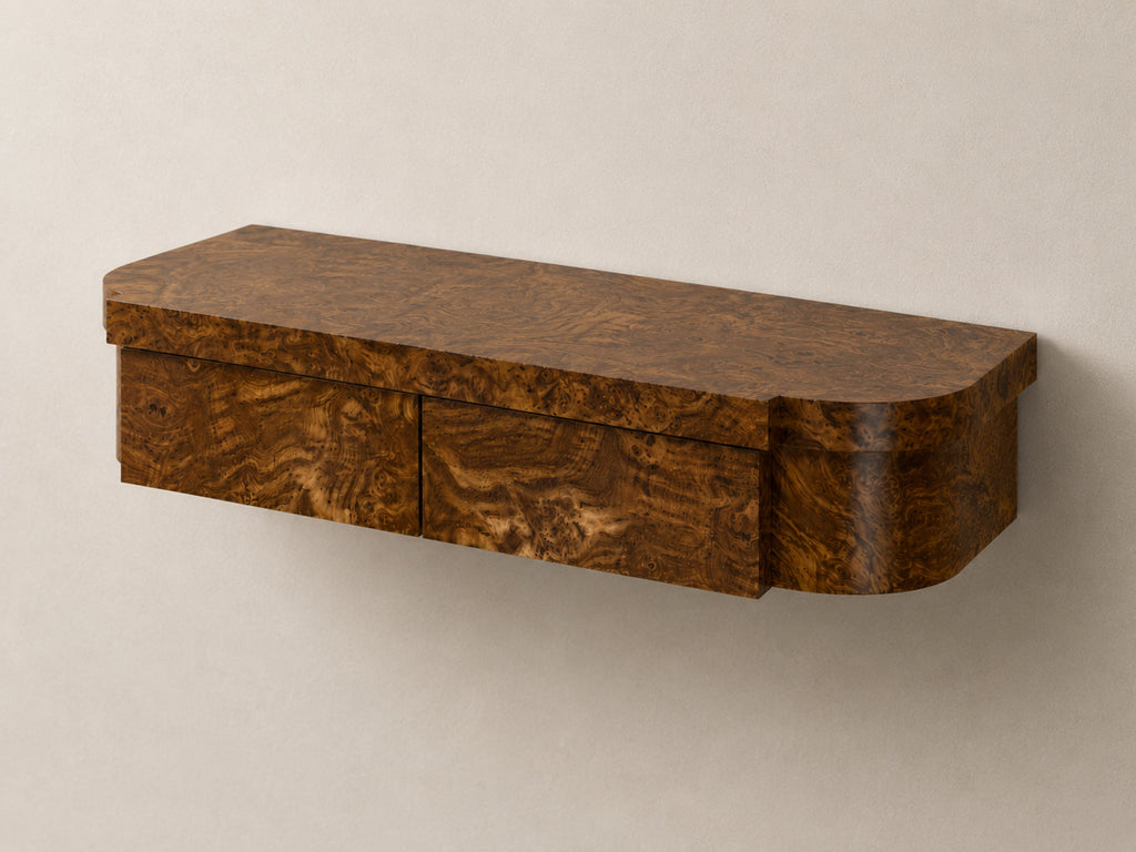 Tiger Wall Mounted Console, Striped Burl, Natural