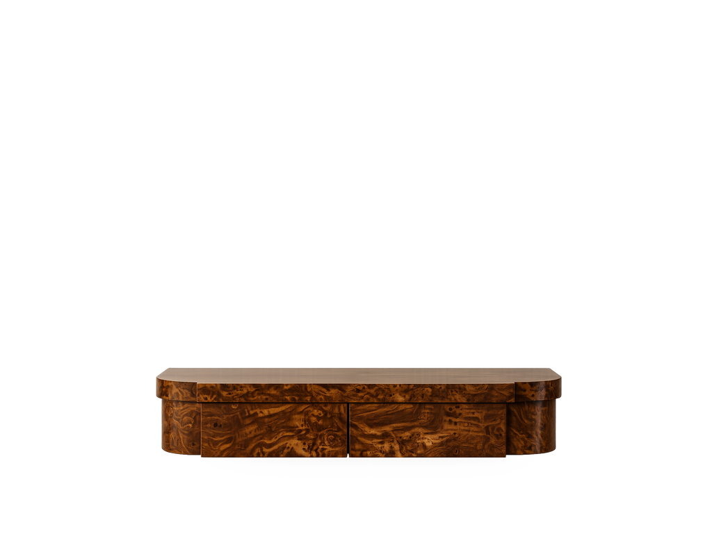 Tiger Wall Mounted Console, Striped Burl, Natural