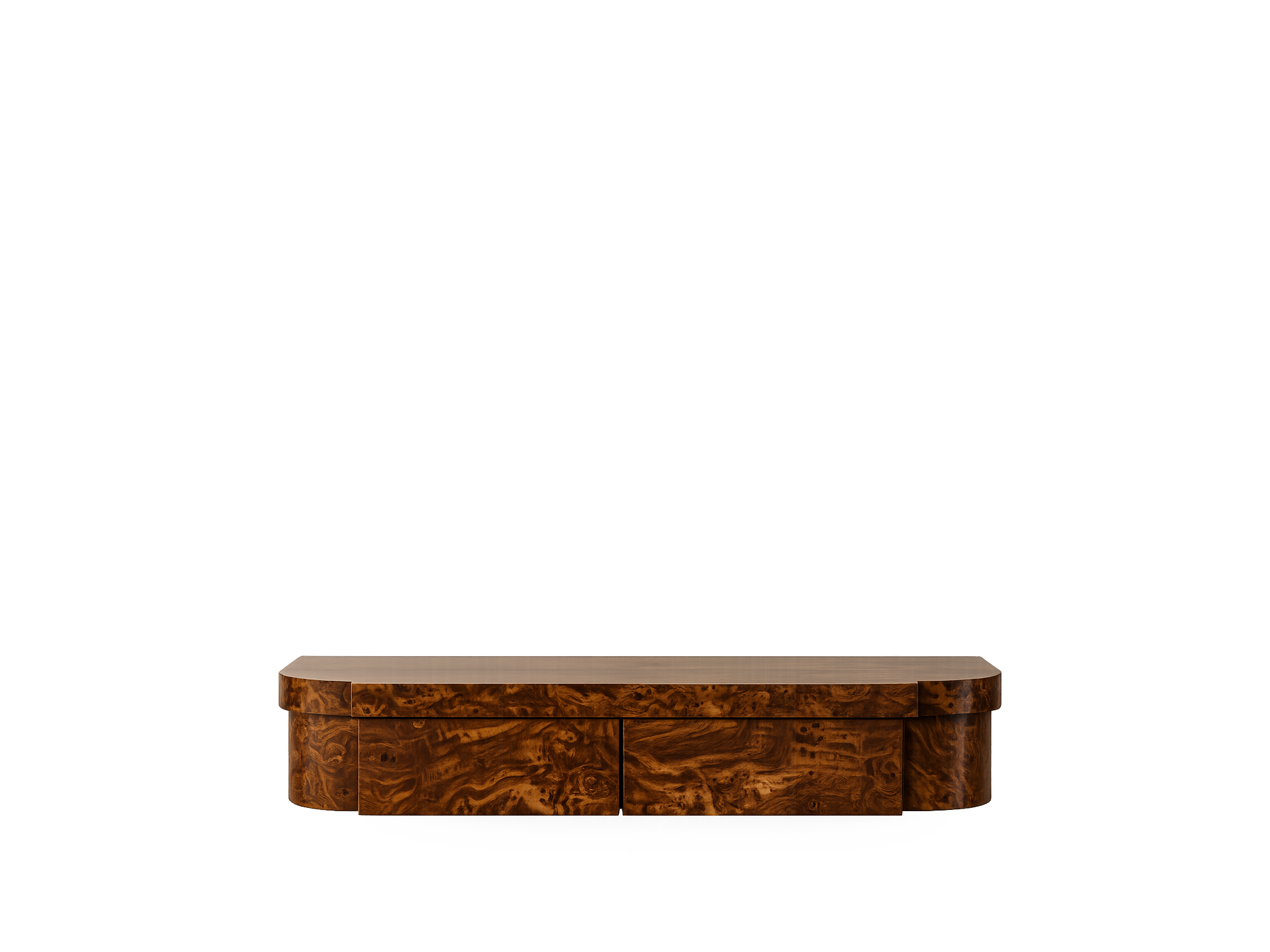 Tiger Wall Mounted Console, Striped Burl, Natural