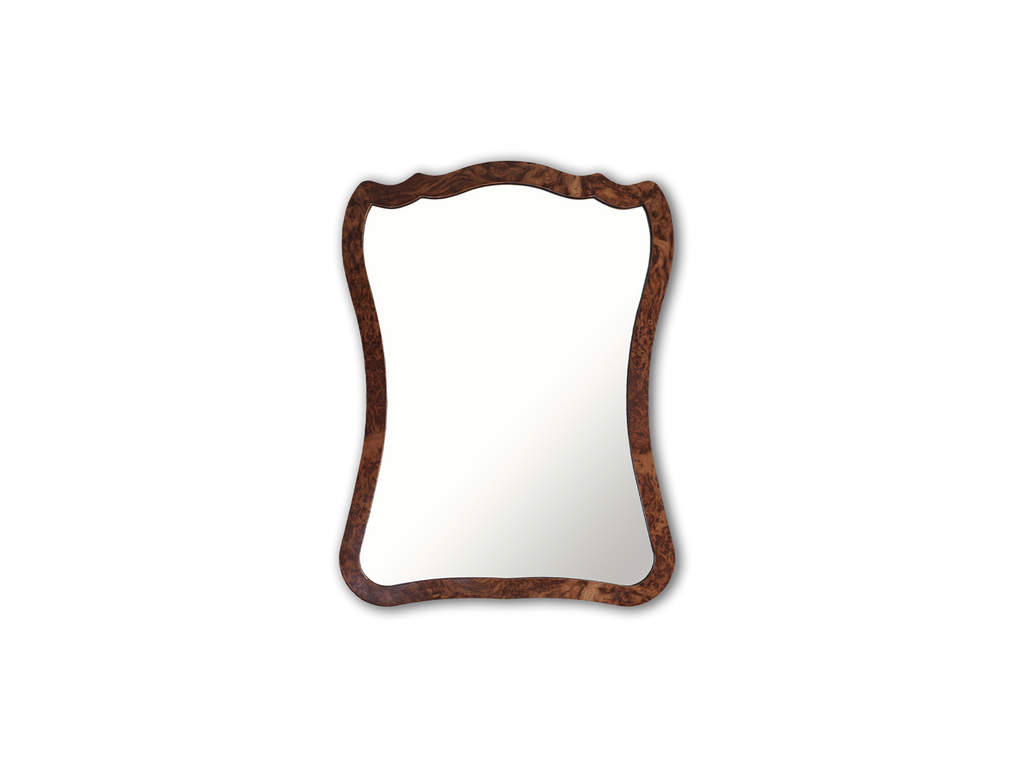 Tiger Small Mirror, Striped Burl, Natural