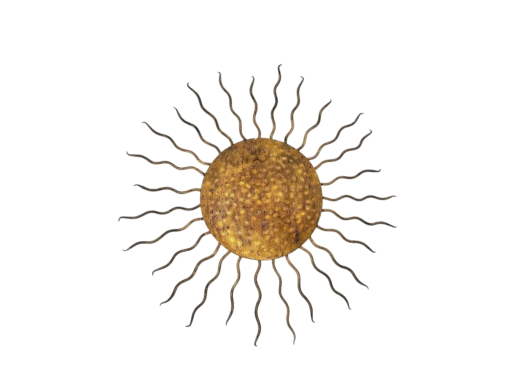 Vintage Spanish Gilt Sunburst Wall Light