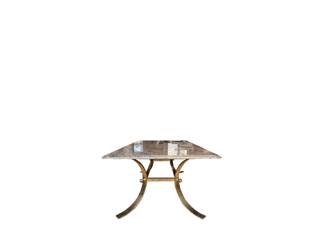 Vintage Coffee Table, Granite & Brass