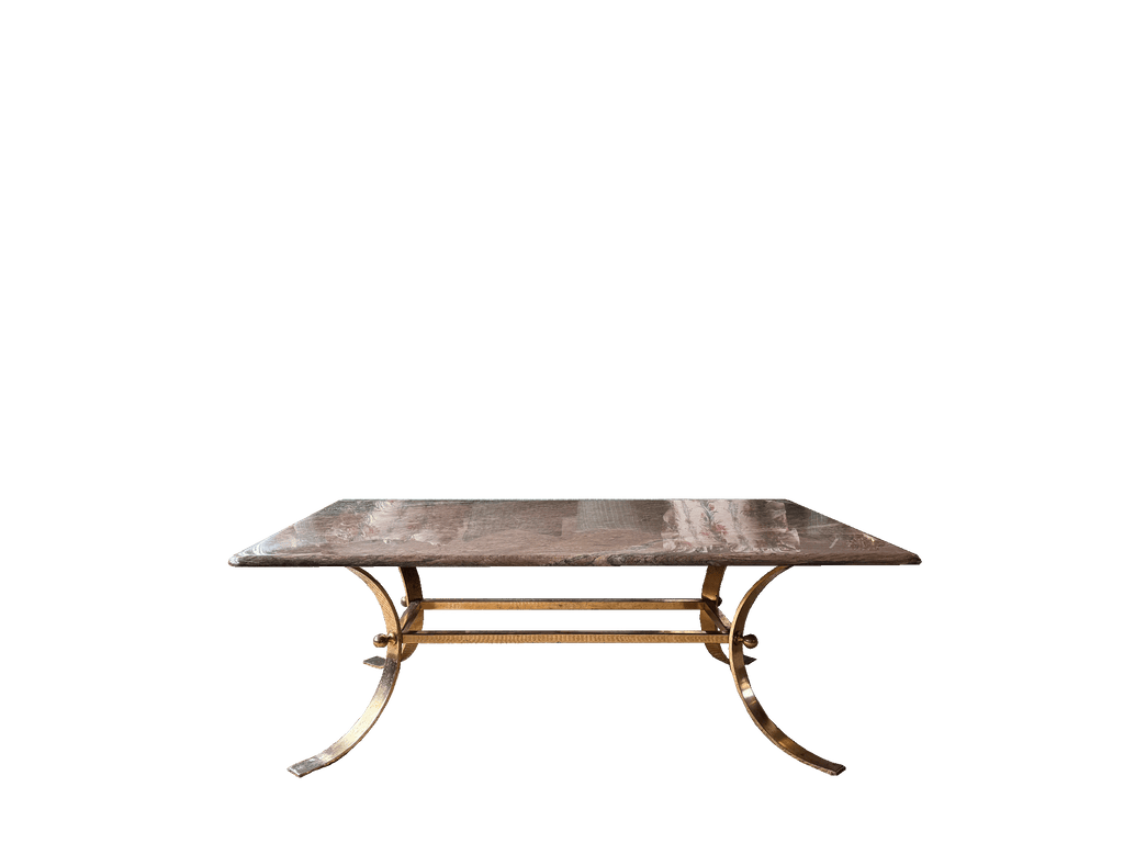 Vintage Coffee Table, Granite & Brass