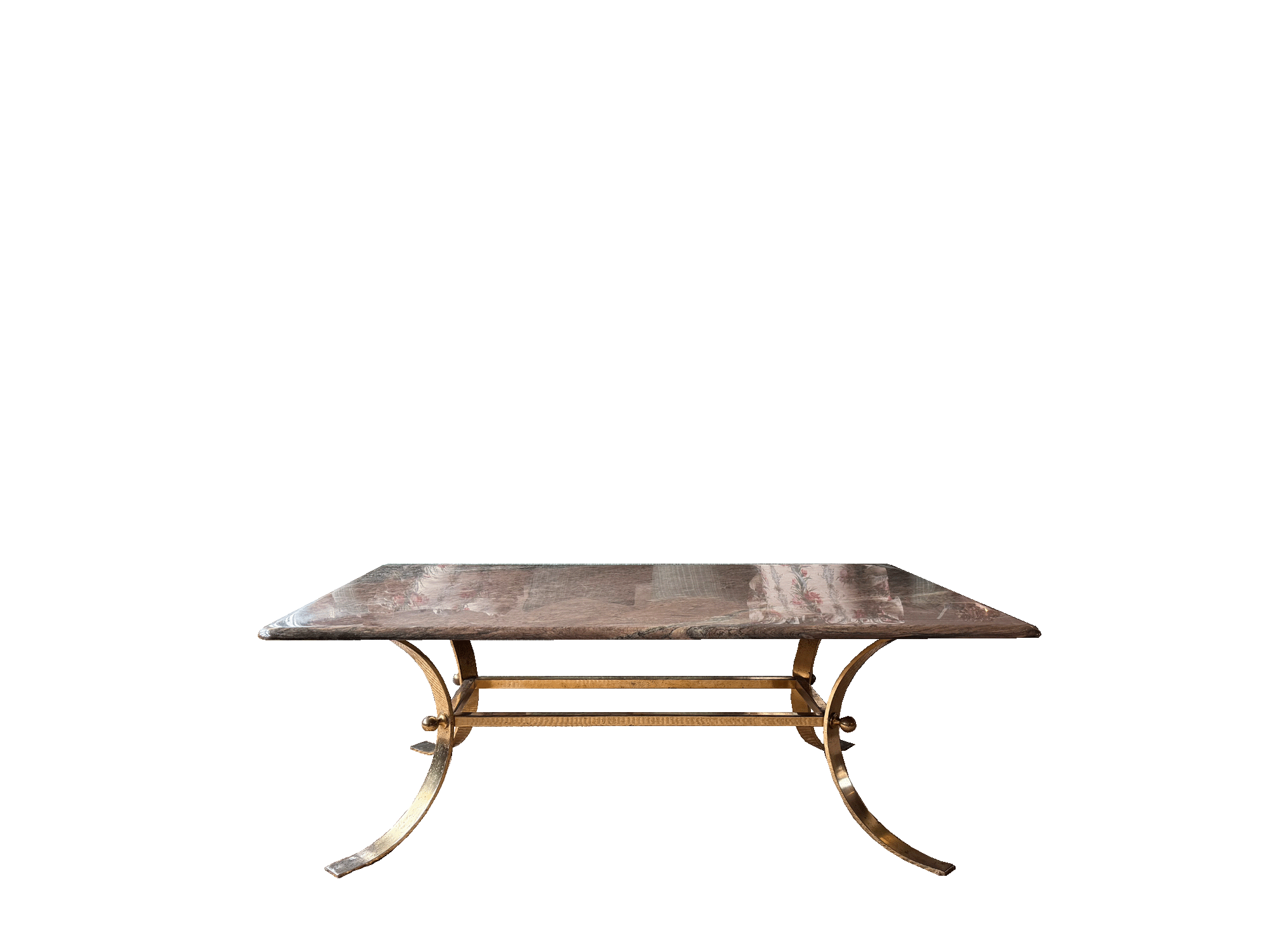 Vintage Coffee Table, Granite & Brass