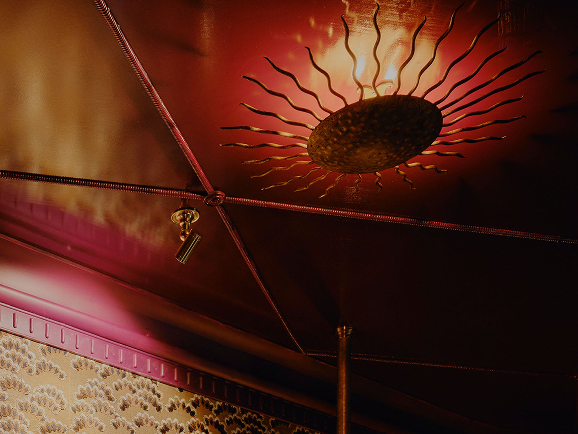 Vintage Spanish Gilt Sunburst Wall Light